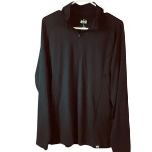 REI Co-op Performance Quarter Zip Pullover Black Mens L minimalist active